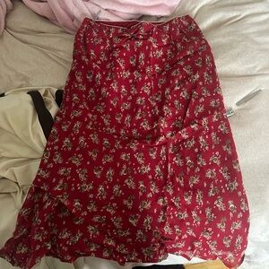 Vintage red slip skirt